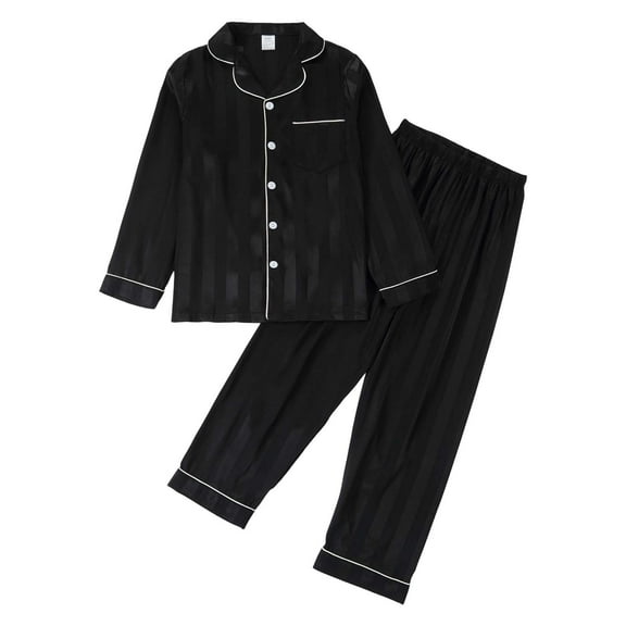 Ruiwill Girl Outfit Set Cute Long Sleeve Pajama For Print Loungewear Two Piece Outfit Soft Sleepwear For Toddlers Kids Nightwear Crew Neck Girl Clothes Black Size 11-12 Years