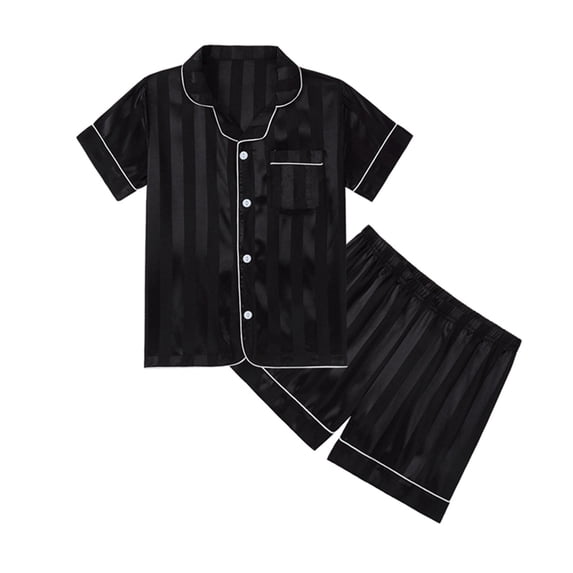 Ruiwill Girl Pajama Set Striped Short Sleeve Short Set Sleepwear for Girls Summer Soft Pjs Nightwear Outfits Size 5-6 Years