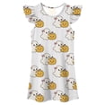 thumbnail image 1 of Ruiwill Girls Halloween Dress Size 8-9 Years Pumpkin Ghost Print Cap Sleeve Crew Neck Nightgown Dress Winter Girls Outfit White, 1 of 5