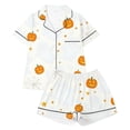 thumbnail image 1 of Ruiwill Halloween Girls Pjs Size 4-5 Years Fall Comfy Short Sleeve Halloween Girls Sleepwear Set, 1 of 5