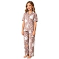 thumbnail image 1 of Ruiwill Halloween Pajamas for Girls Size 4-5 Years Fall Cute Short Sleeve Halloween Girls Pajama Set, 1 of 4