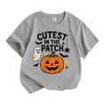 thumbnail image 1 of Ruiwill Halloween Shirt Boys Size 7-8 Years Letter Ghost Graphic Bat Print Boy Halloween Outfit Fall Cute Short Sleeve Kids Tops, 1 of 3