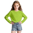 thumbnail image 1 of Ruiwill Little Girls Tshirts Long Sleeve Solid Color Crew Neck Tops Winter Dailywear Fashion Girl Clothes Size 7-8 Years Green, 1 of 9