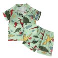 thumbnail image 1 of Ruiwill Pajamas for Boys Infant Size 18-24 Months Short Sleeve Sleep Top with Shorts 2 Piece Pajama Set Summer Dinosaur Print Boys Sleepwear, 1 of 7