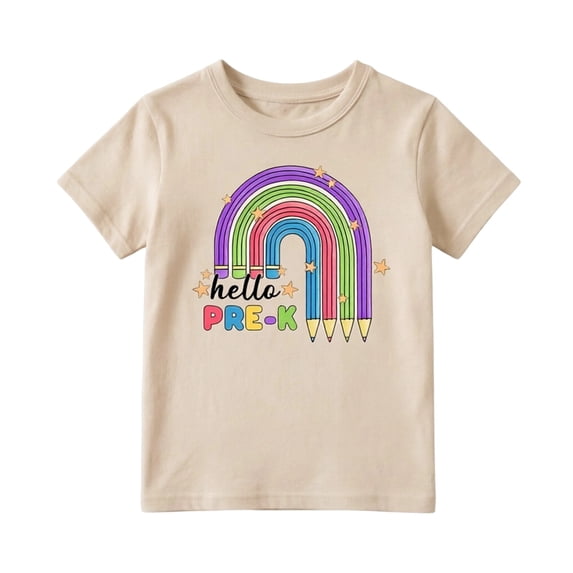 Ruiwill Pre-k Shirt Girls Summer Crew Neck Short Sleeve Kids Tops Casual Pre-k Letter Print Girls Clothes Size 2-3 Years