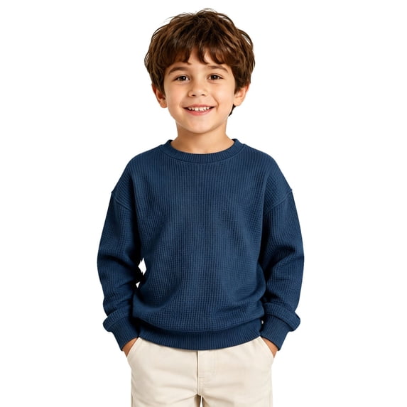 Ruiwill Sweatshirts for Boys Fall Winter Pullover Crewneck Solid Color Boys Sweatshirts