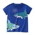 thumbnail image 1 of Ruiwill Toddler Boys Casual Tshirts Size 4-5 Years Crew Neck Cartoon Print Short Sleeve Kids Tops Fashion Dailywear Summer Kids Tees Blue, 1 of 8