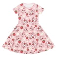 thumbnail image 1 of Ruiwill Toddler Girls Dresses Size 11-12 Years Strawberry Print Short Sleeve Crew Neck Summer Dailywear Casual Cute Girl Dresses Pink, 1 of 6