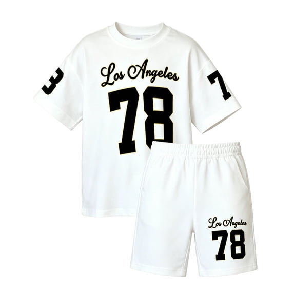 Ruiwill Toddler Girls Outfit Set Size 3-4 Years Letter Print Short Sleeve Crewneck Tops With Shorts Set Summer School Casual Soft Girls Outfit White