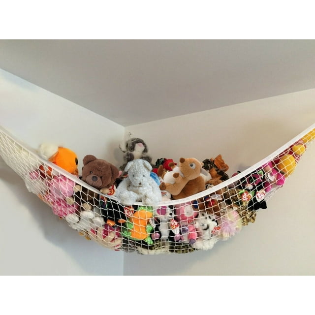 Ruiya White Toy Storage Net Stuffed Animals Kids Hanging Organizer Toys