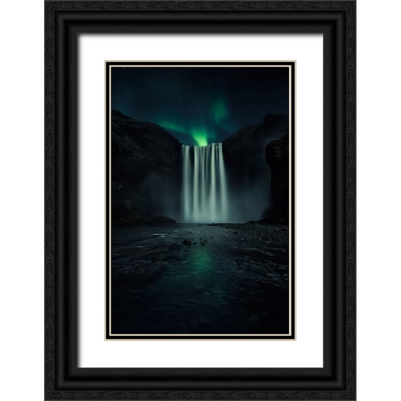 Ruiz Dueso, Jorge 13x18 Black Ornate Wood Framed with Double Matting Museum Art Print Titled - Green Night
