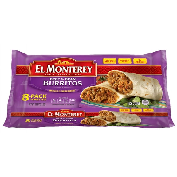 Ruiz Foodservice Beef and Bean Burrito, 4 Ounce - 8 per pack -- 8 packs per case.