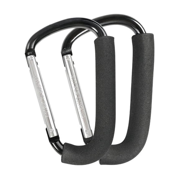 Ruizzi 2 Pack Large Stroller Hooks, Heavy Duty Foam Padded Carabiners for Shopping Bags & Diaper Bags