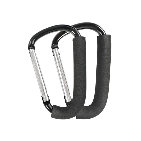 Ruizzi 2 Pack Large Stroller Hooks, Heavy Duty Foam Padded Carabiners for Shopping Bags & Diaper Bags