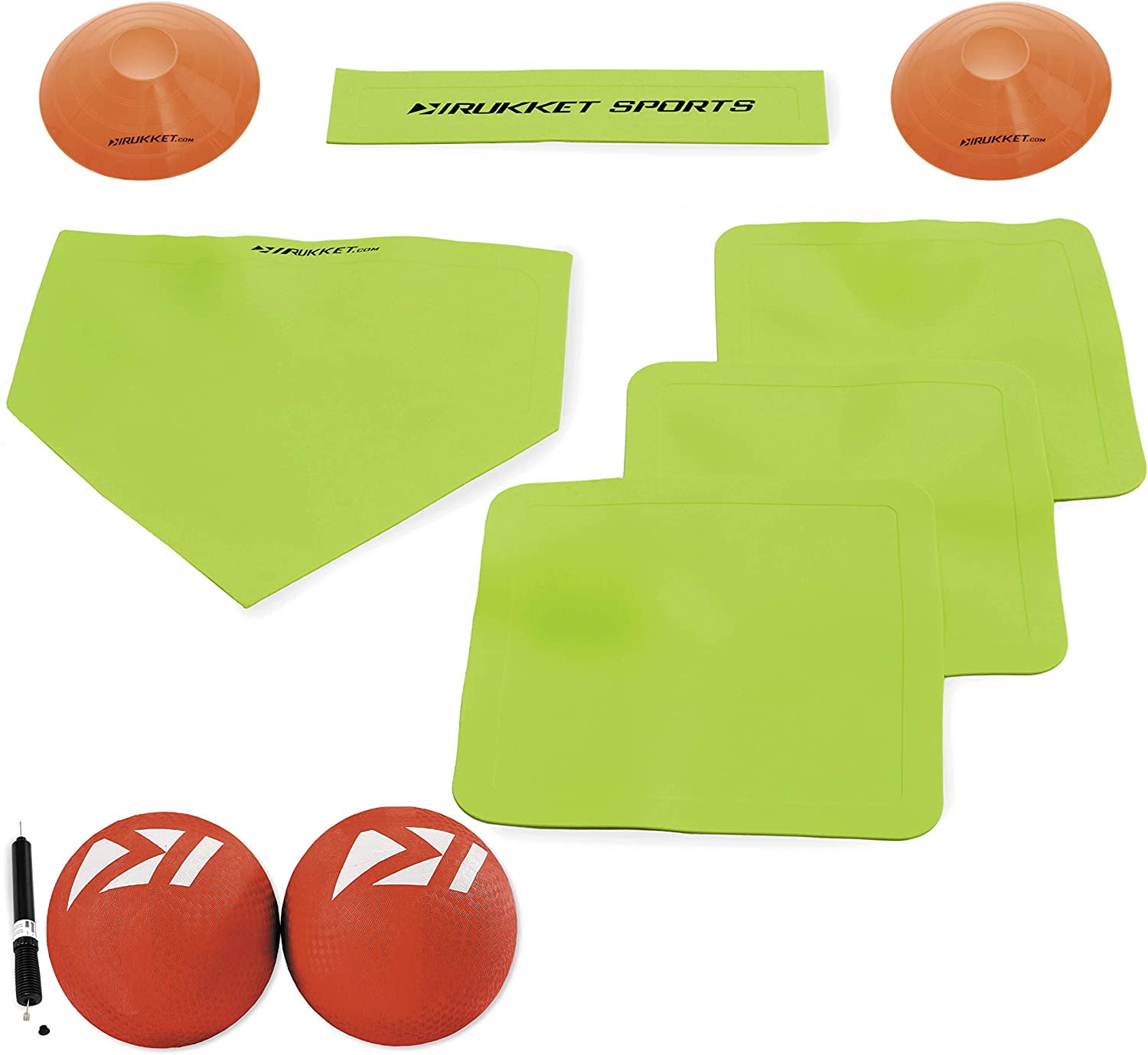 Rukket Sports Kickball Game with Bases, Rubber Plates and 2 Kick Balls