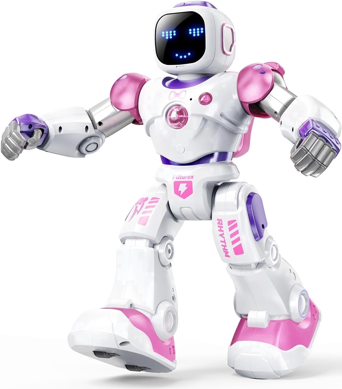 Ruko 1088 Smart Robots for Kids, Large Programmable Interactive RC Robot with Voice Control, APP Control, Present for 4-9 Years Old Kids Boys and Girls, Pink