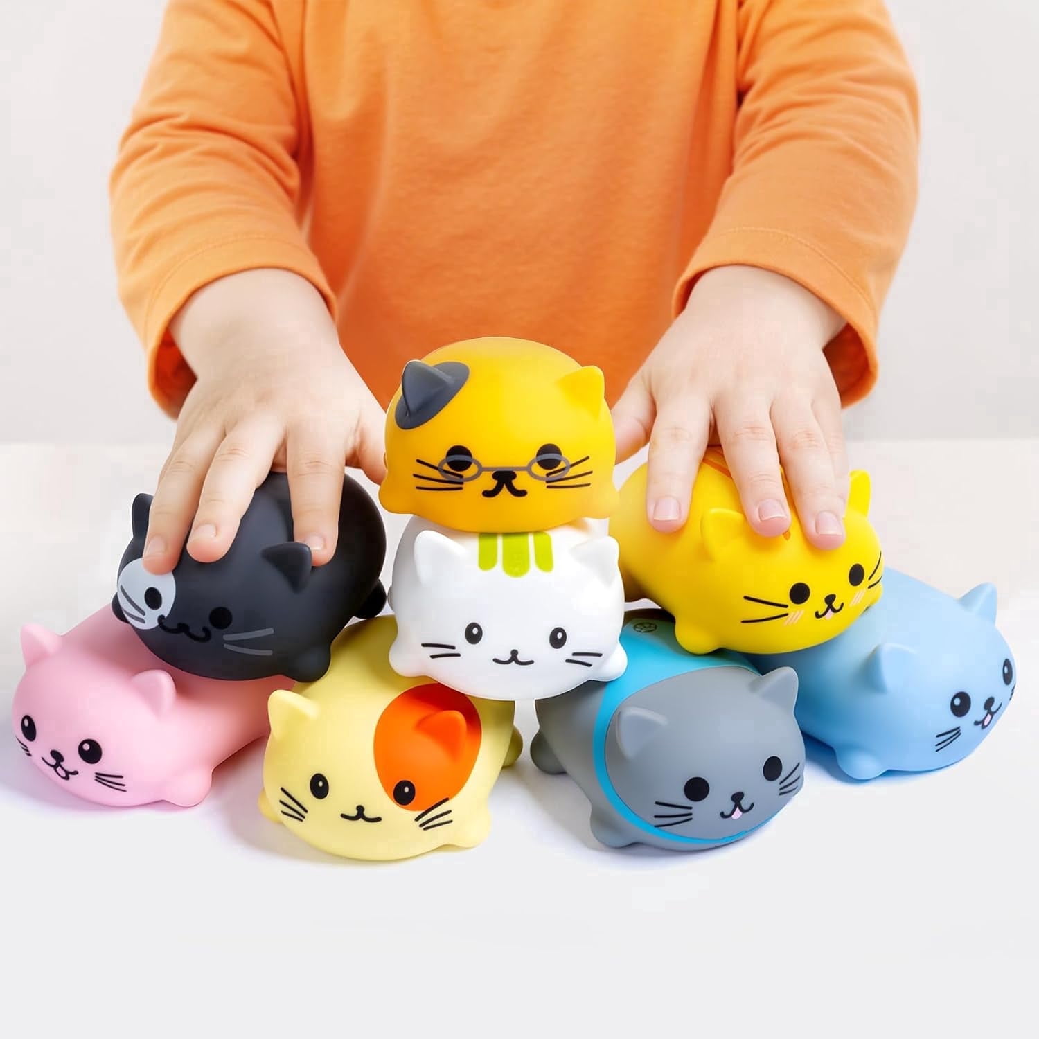 Ruko 1701 Musical Cats Piano Keyboards with Cute Meow Tone, Press Play Music Scale, Fun Music Toys for Kids, for Boys & Girls Age 3-9, Educational Instrument (8Pcs)