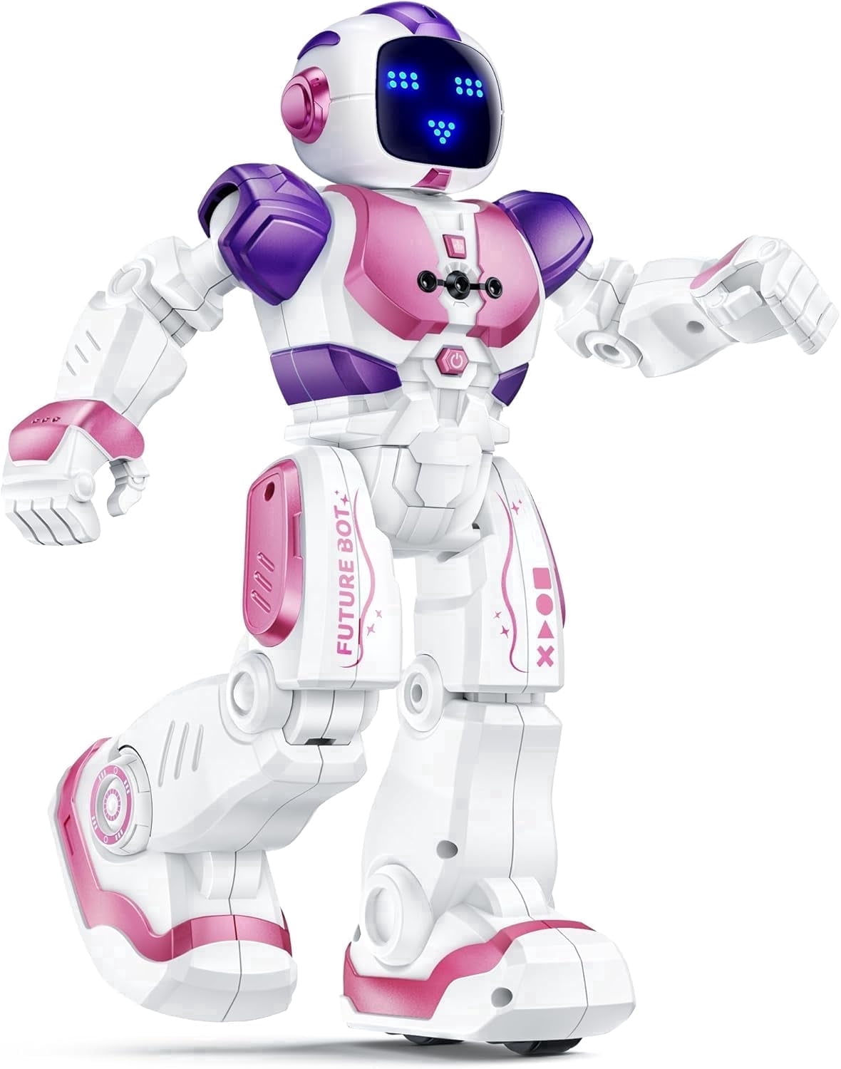 Ruko 6088 Programmable Robot with Gesture, Remote & APP Control, Rechargeable Robots Toys for Boys and Girls, Interactive LED Faces, Q&A Games, Gift for Kids 3–6, Pink