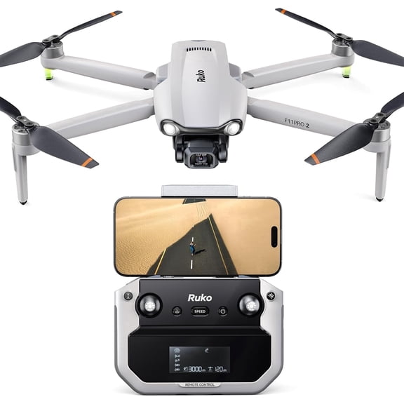 Ruko F11PRO 2 Drone with Camera for Adults, Professional 6K Drone, 3-Axis Gimbal, 2 Batteries for 70-Min Flight Time, Long-Range Transmission, Auto Return & Beginner Mode