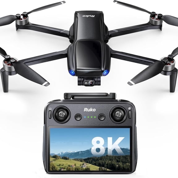 Ruko U11MINI 4K (RC3) Professional Drone, Drones for Adults with Cameras, 5.5" Screen on Remote, 3-Axis Gimbal, 64-Min Flight