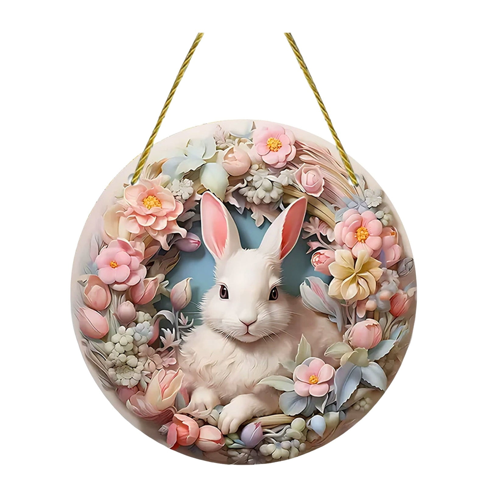 Rukui Easter Rabbit Ornament Spring Porch Home Wall Front Door Acrylic ...