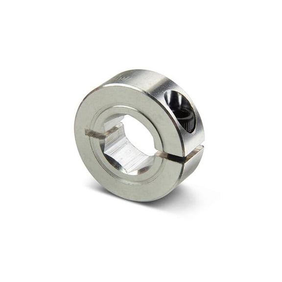 Ruland Collar, One-Piece Hex Bore 0.5000", Stainless Steel, OD 1 1/8" CL-8HX-SS