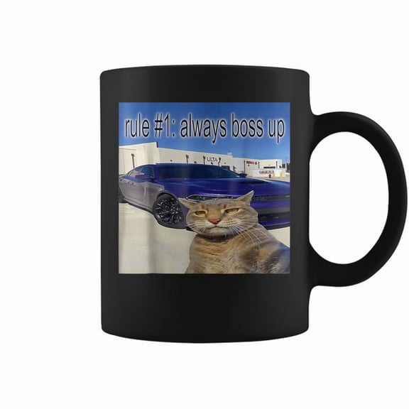 Rule 1 Always Boss Up Cat Oddly Specific Dank Meme Coffee Mugs