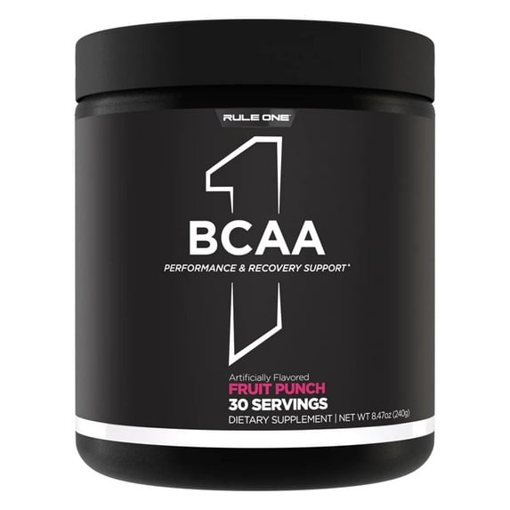 RULE 1 BCAA 30 serv Fruit Punch Branched Chain Amino Acids 222g