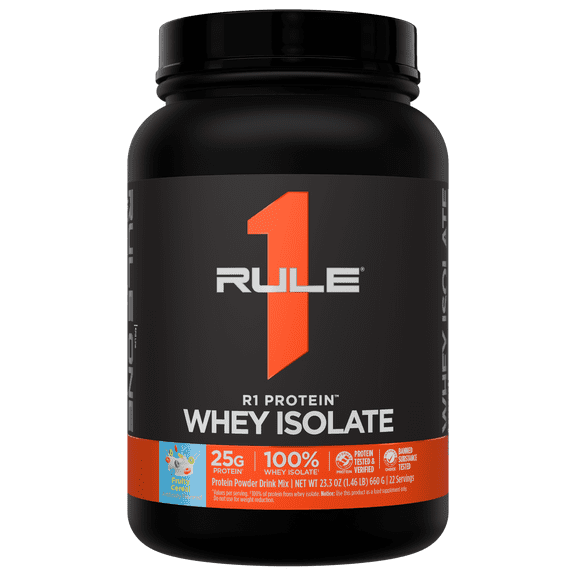 Rule 1 Proteins R1 Protein Whey Isolate - with 25g Protein & 6g BCAA Exclusively from Isolated & Hydrolyzed Sources for Workout Recovery (1.5 Pounds, Fruity Cereal)