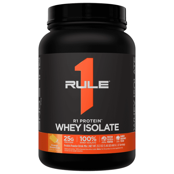 Rule 1 Proteins R1 Protein Whey Isolate - with 25g Protein & 6g BCAA Exclusively from Isolated & Hydrolyzed Sources for Workout Recovery (1.5 Pounds, Pistachio Ice Cream)