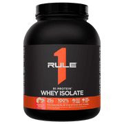 Rule 1 Proteins R1 Protein Whey Isolate - with 25g Protein & 6g BCAA Exclusively from Isolated & Hydrolyzed Sources for Workout Recovery (3 Pounds, Strawberry Banana)