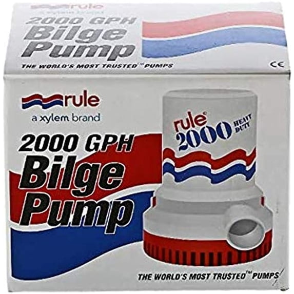 Rule 10 Higher Capacity Bilge Pump - 2000 GPH, 7570 LPH, 12V