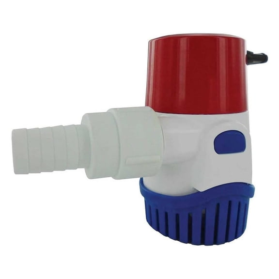Rule 12V Automatic Bilge Pump - Fully Submersible - 800GPH Output - Easy Clean Strainer - Low Power Use - Check & Thermal Cut-Off - Ideal for Boats -107mm x 64mm x 74mm
