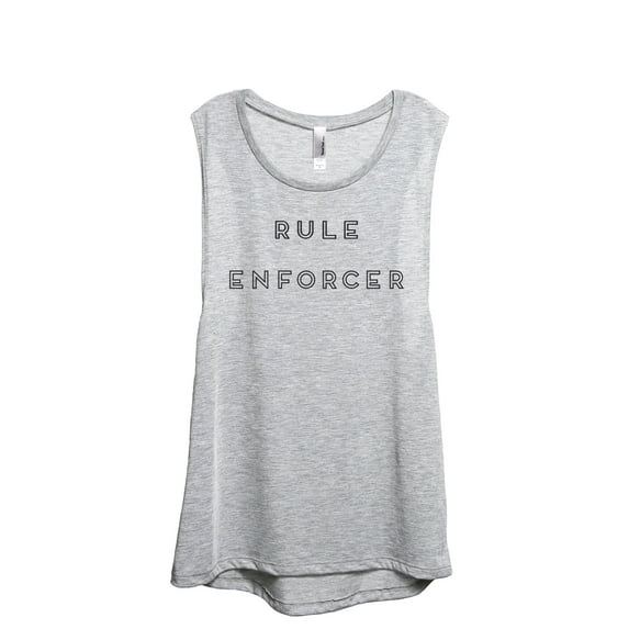 Rule Enforcer Women's Fashion Sleeveless Muscle Workout Yoga Tank Top Sport Grey Medium