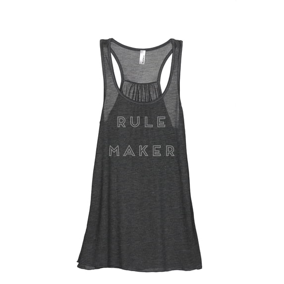 Rule Maker Women's Fashion Sleeveless Flowy Racerback Workout Yoga Tank Top Charcoal Grey Medium