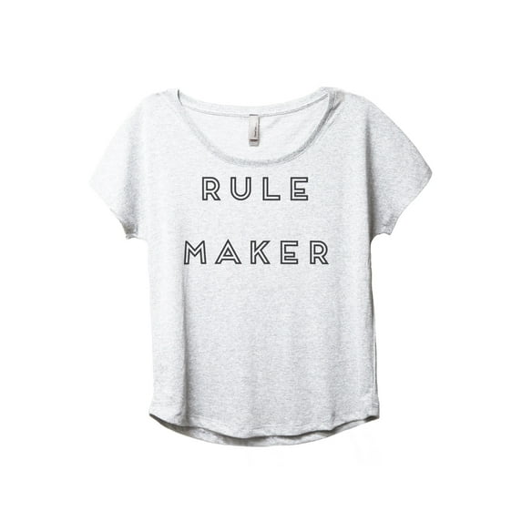 Rule Maker Women's Fashion Slouchy Dolman T-Shirt Tee Heather White X-Large