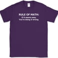 thumbnail image 1 of Rule Of Math T-Shirt Funny mathematician Humor Teacher School College Tee - Purple, 2XL, 1 of 1