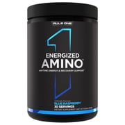 Rule 1 Proteins Energized Amino   Anytime Energy and Recovery Support with BCAAs, Glutamine, Citrulline, Beta Alanine, and Caffeine from Green Coffee & Tea Leaf Extracts 30 Servings, Blue Raspberry