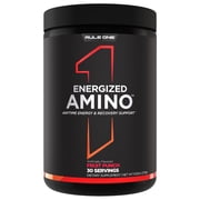 Rule 1 Proteins Energized Amino   Anytime Energy and Recovery Support with BCAAs, Glutamine, Citrulline, Beta Alanine, and Caffeine from Green Coffee & Tea Leaf Extracts 30 Servings, Fruit Punch