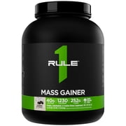 Rule 1 Proteins Mass Gainer - High-Calorie Weight Gain Formula with 1,220+ Calories, 250g+ Complex Carb Blend, 40g All-Whey Protein Per Serving 8 Servings, Cookies & Cr me