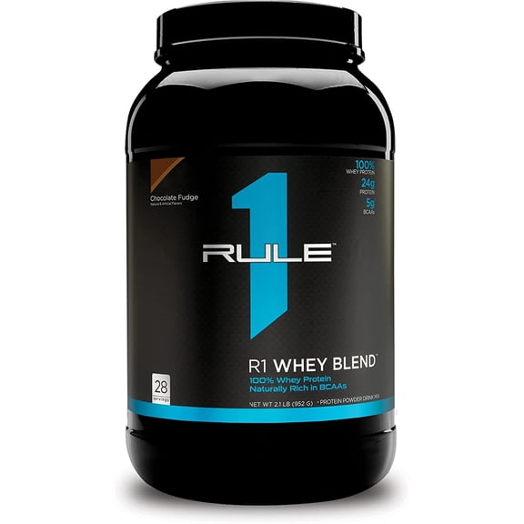 RULE 1 Protein 28 serv Chocolate Fudge Whey Protein Isolate Hydrdolysate 1.99lb