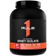 Rule 1 Proteins R1 Protein Whey Isolate - with 25g Protein & 6g BCAA Exclusively from Isolated & Hydrolyzed Sources for Workout Recovery 5 Pounds, Strawberries & Cr me