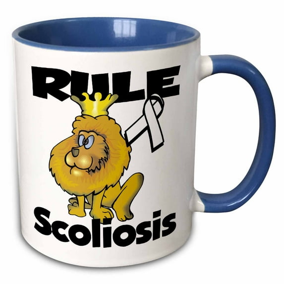 3drose, Rule Scoliosis Awareness Ribbon Cause Design, 11oz Two-tone Blue Mug