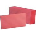 Ruled Color Index Cards, 3" X 5", Cherry, 100 Per Pack (7321 CHE), 10