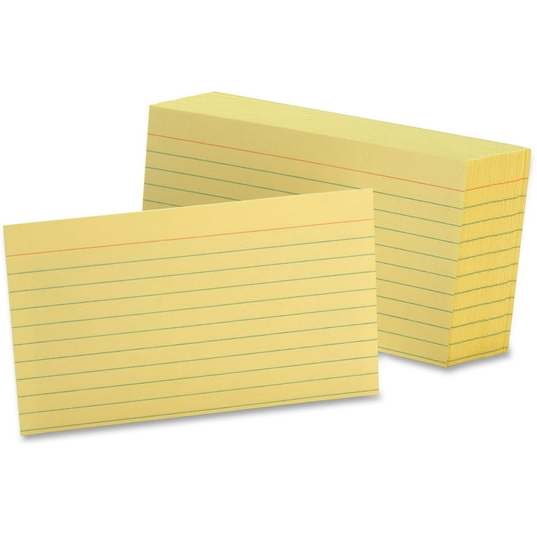 Ruled Index Cards, 3 x 5, Canary, 100/Pack Ruled Index Cards, 3 x 5, Canary, 100/Pack