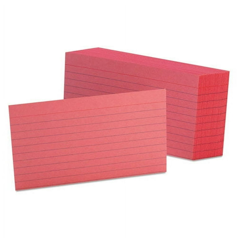 Ruled Index Cards, 3 x 5, Cherry, 100/Pack Ruled Index Cards, 3 x 5, Cherry, 100/Pack