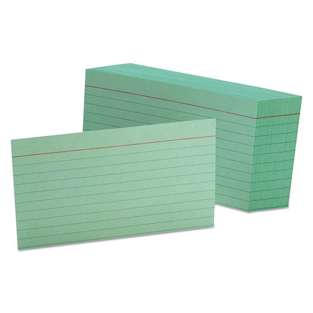 Ruled Index Cards, 3 X 5, Green, 100/pack | Bundle of 10 Packs
