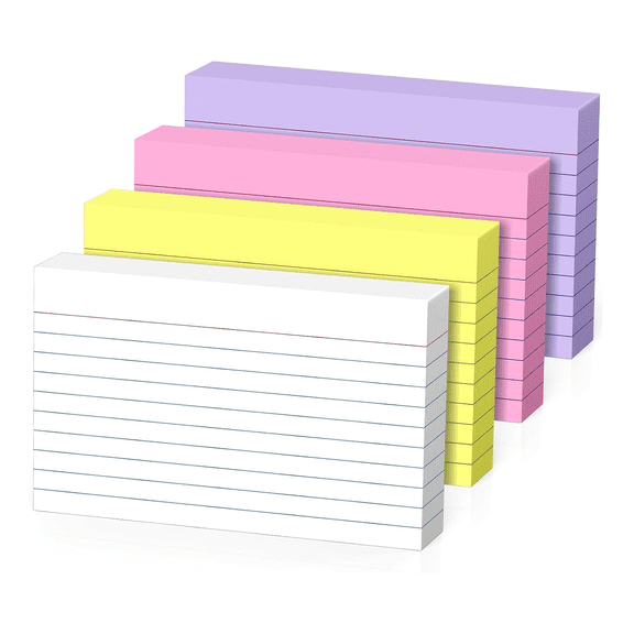 Ruled Index Cards 3x5, 200 Pcs Colored Flash Cards, College Ruled Note Cards for Study, Office Organization, Home Task Lists, To Do Reminder Set, Multicolor