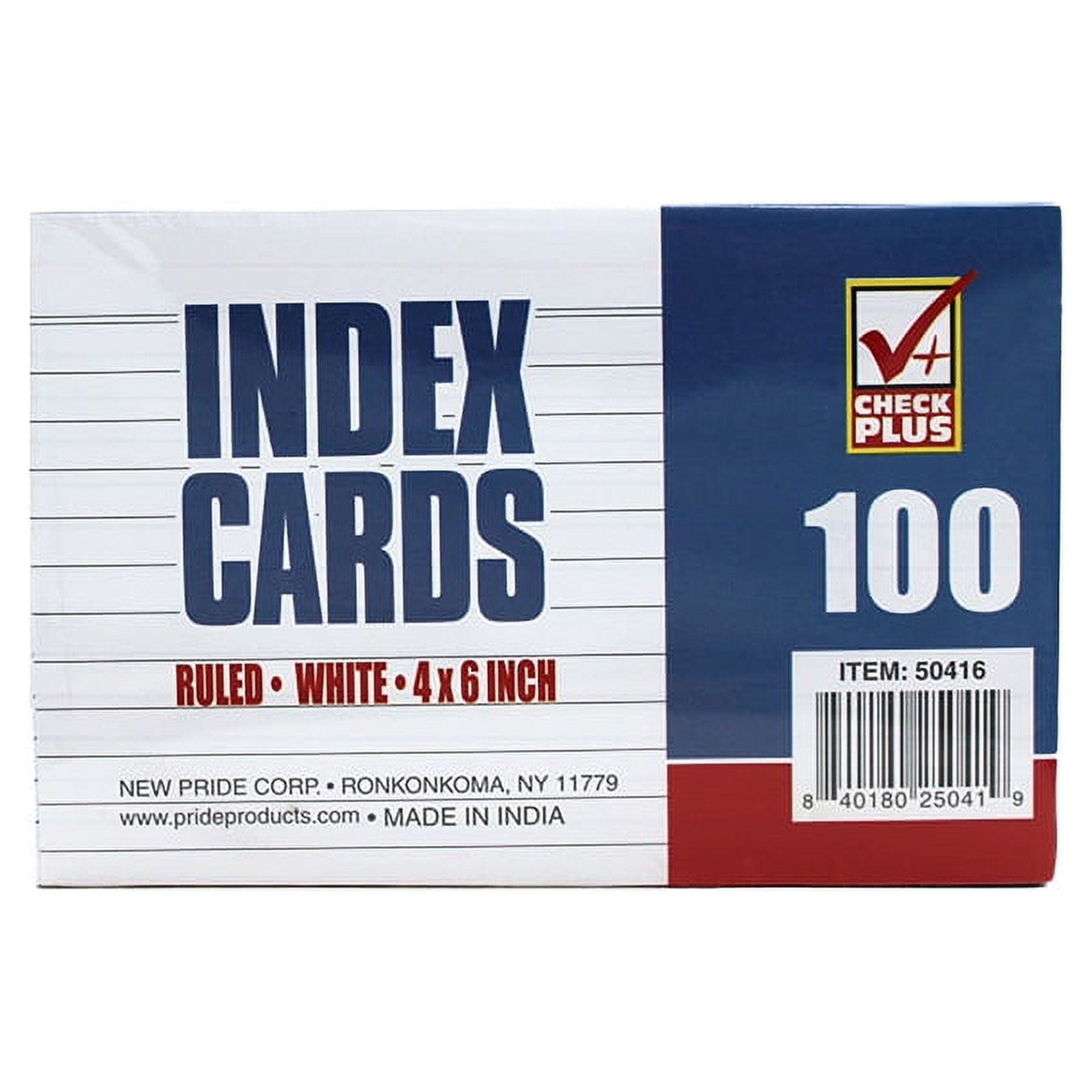 Ruled Index Cards 4 X 6 , White Color INDEX CARDS, Ruled Lined for  Learning Memory Reminder (100/Pack) | by SBD