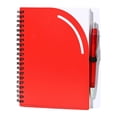 thumbnail image 1 of Ruled Spiral Notebook with Pen & Pen Holder, Kraft Cover Wirebound Notebooks Journals, Memo Notepads Planner for Business Office Home Outdoor Travel, 140 Pages/70 Sheets, 1set(Red,7x5.9"), 1 of 9
